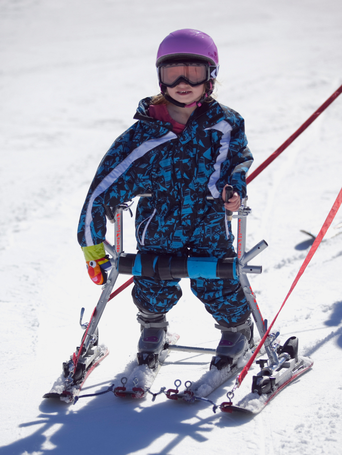 Disabled ski support frame