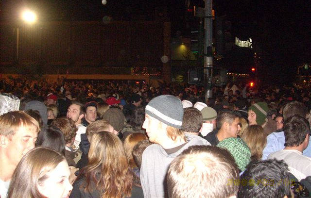 New Year's festivities in front of Harrah's