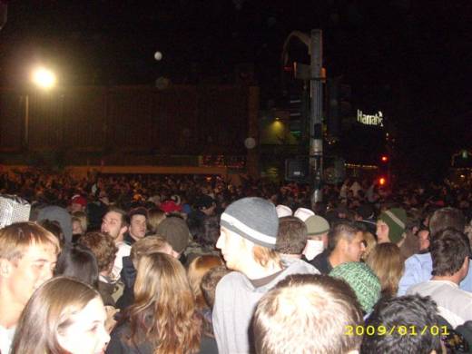 New Year's festivities in front of Harrah's