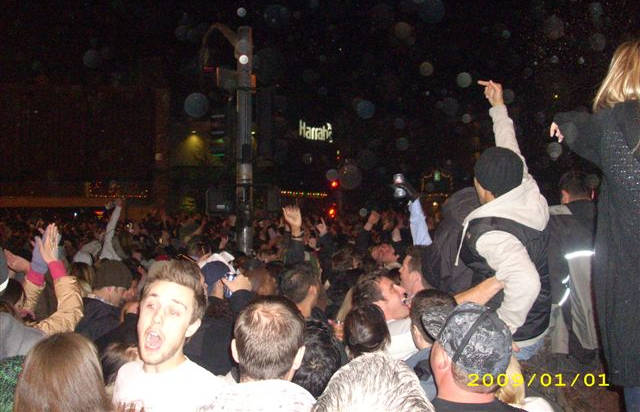 New Year's festivities in front of Harrah's