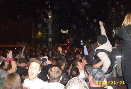 New Year's festivities in front of Harrah's