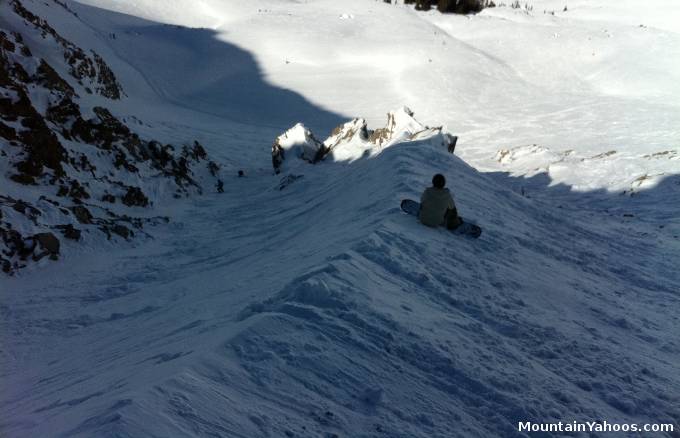 Looking down Upper East Wall's North Pole Chute