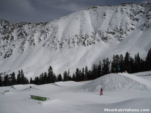 A-Basin: Terrain park rails and jump