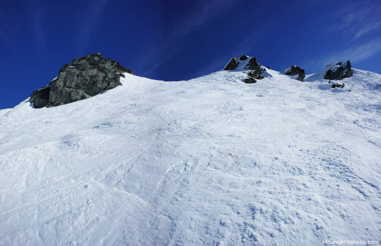 Looking up at Arcadia Chutes