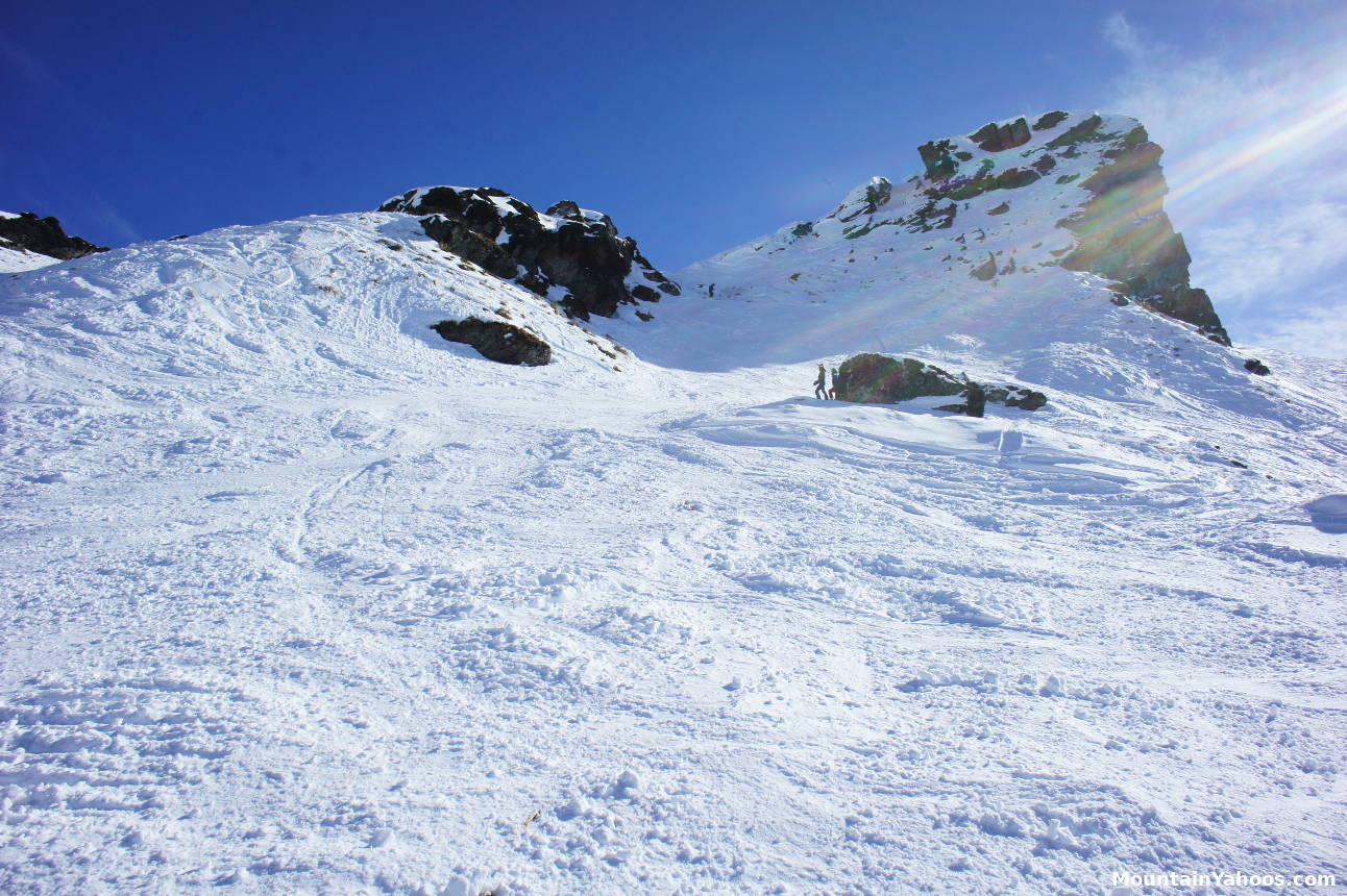 Looking up at lower Arcadia Chutes