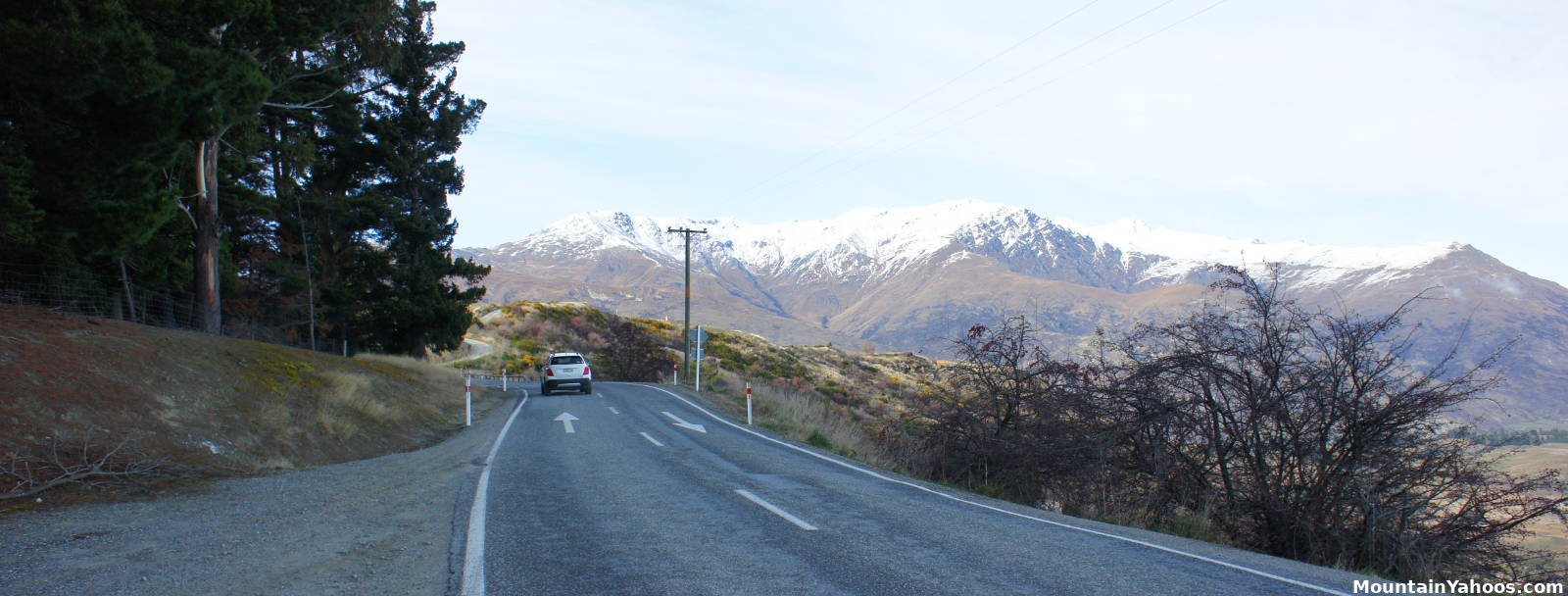 Mountain road to Cardrona ski resort