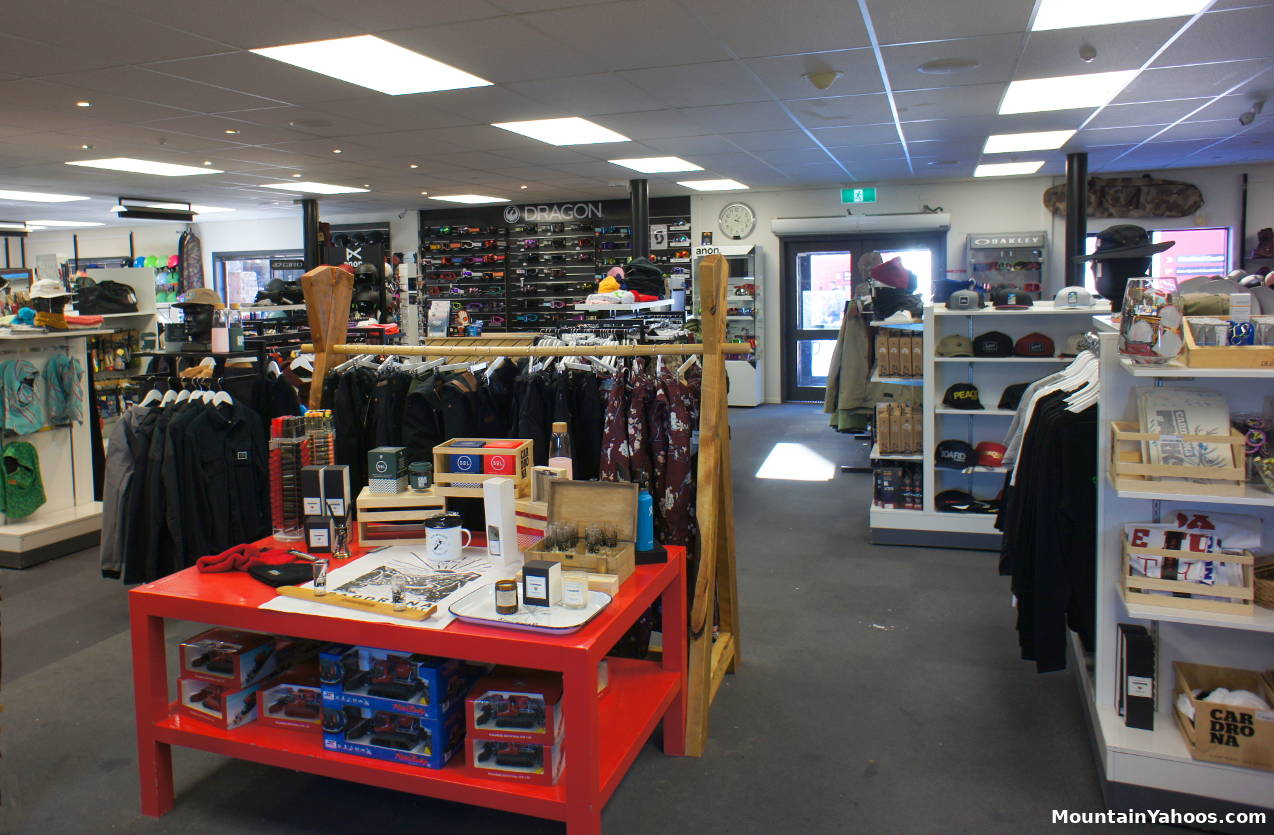 Inside the retail shop at the base of Cardrona