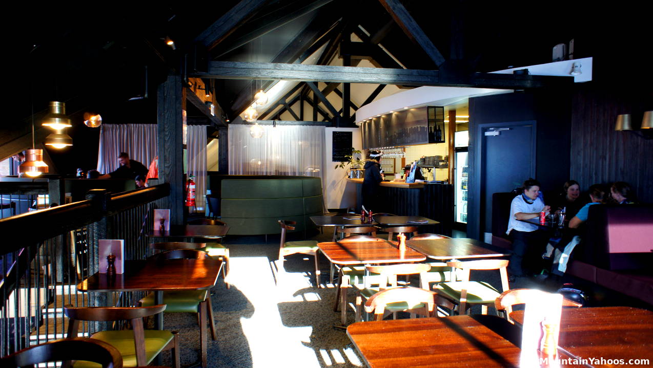 The upstairs bar at the main lodge at Cardrona