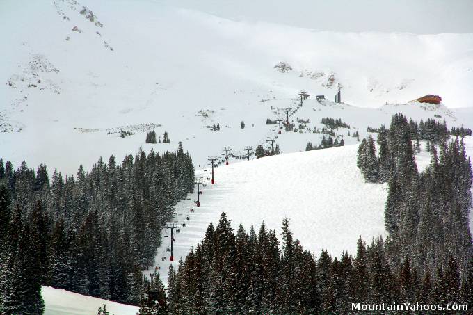 View of ski lift 2 at Loveland Colorado Ski Area