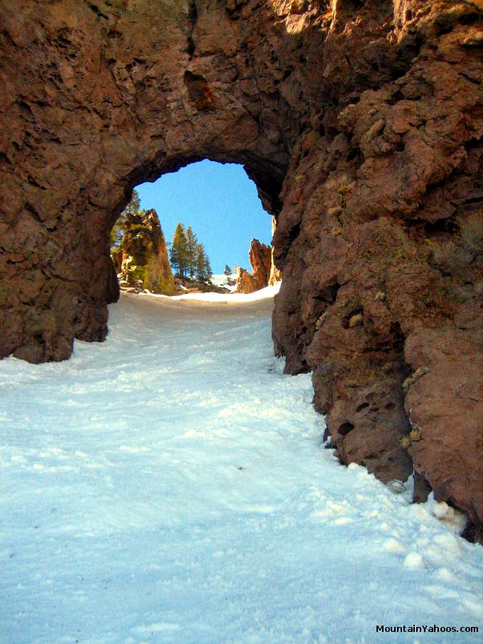 Hole In The Wall at Mammoth - View looking up through hole