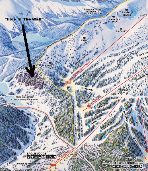 "Hole In The Wall" is actually on the official Mammoth Mountain trail map 