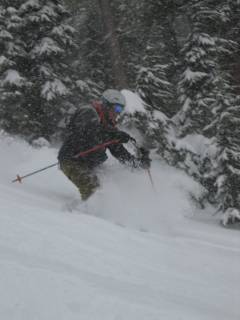 Skiing powder