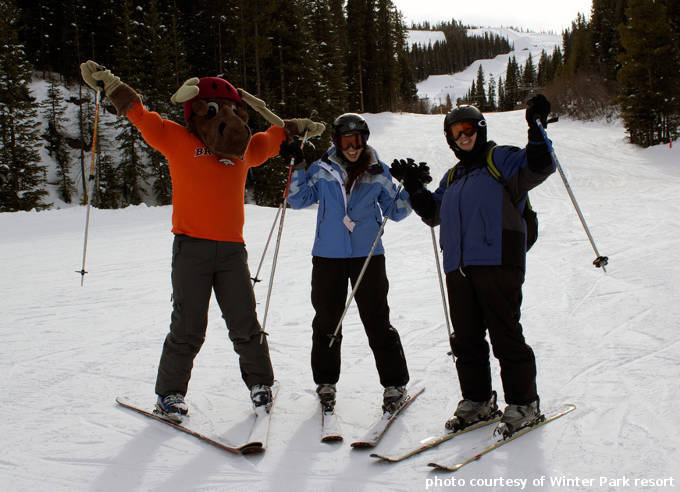 Winter Park CO ski resort mascot Willie the moose