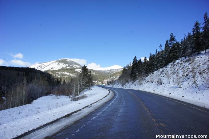The drive to Monarch Mountain ski area