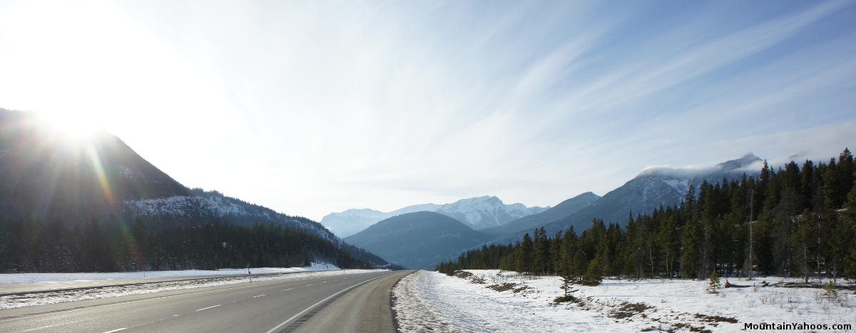 Trans Canada Highway on the way to Banff and Mount Norquay Alberta