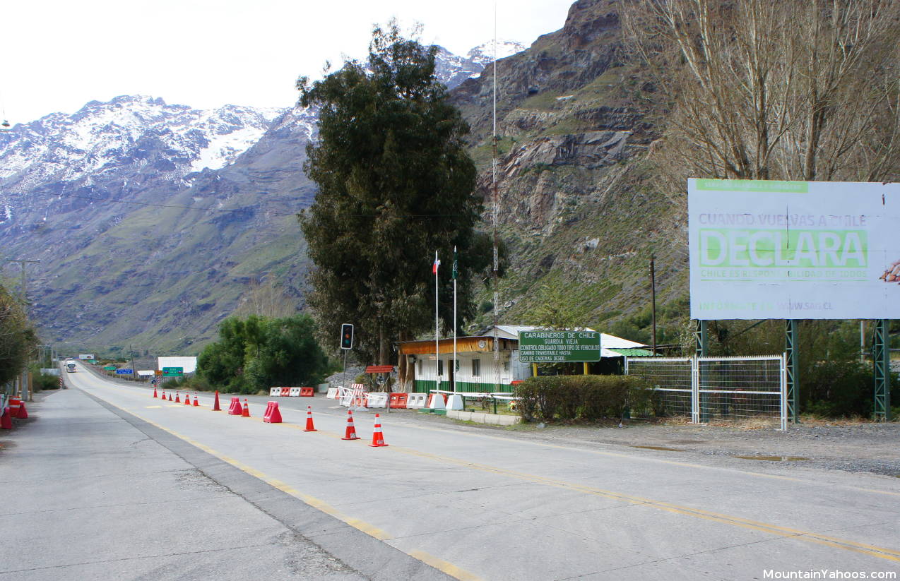 Highway 60 checkpoint on the way to Portillo