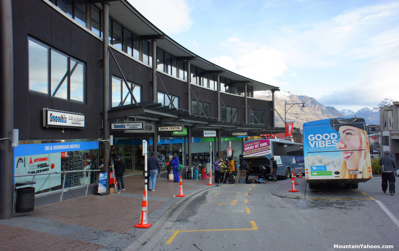 Bus Station: Info Snow Queenstown office and pick-up