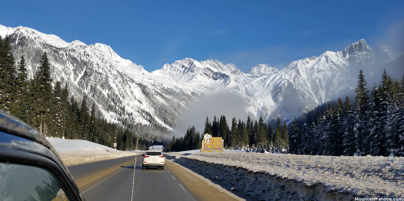 Travelling on the Trans-Canada Highway between Revelstoke and Golden British Columbia