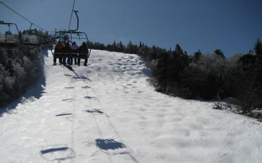 Mogul Skiing at Lift Line