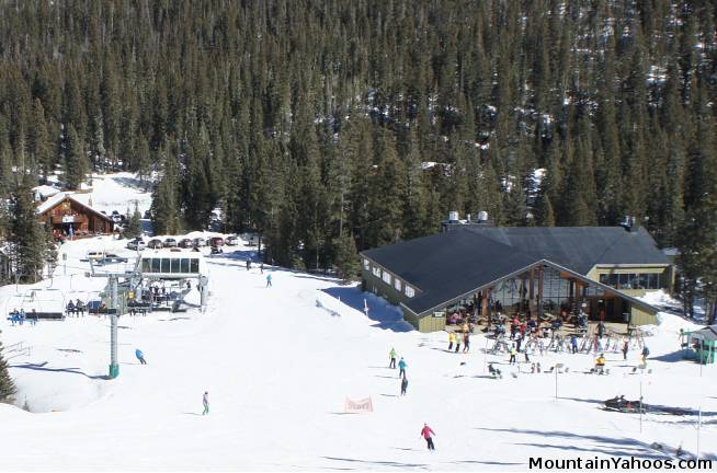 Base of Lift 4: Phoenix Grill and the Bavarian Lodge (left)