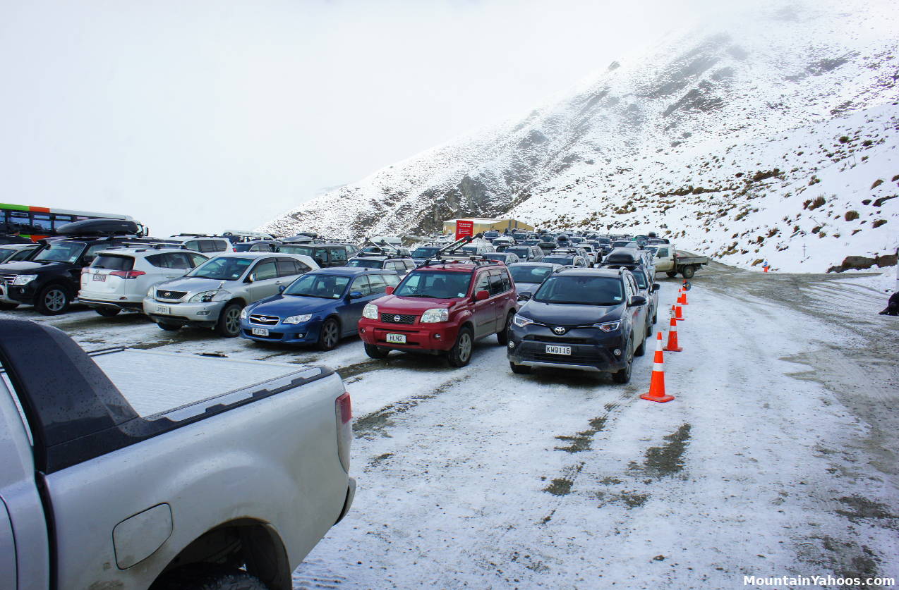 Treble Cone main lodge parking lots