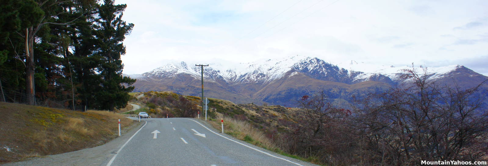 Mountain road to Treble Cone ski resort