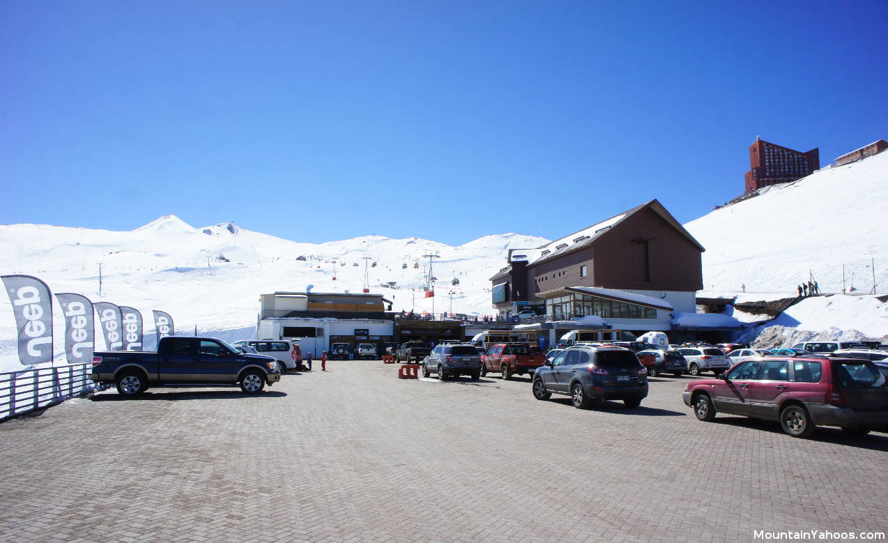 The Gondola base parking at Valle Nevado