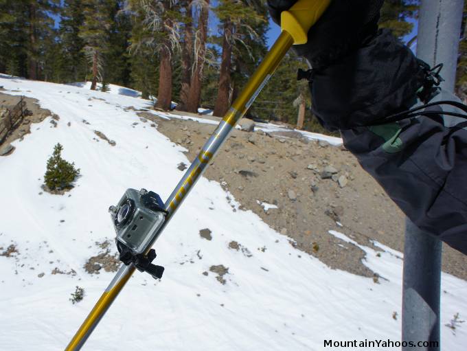 Video camera ski pole mount
